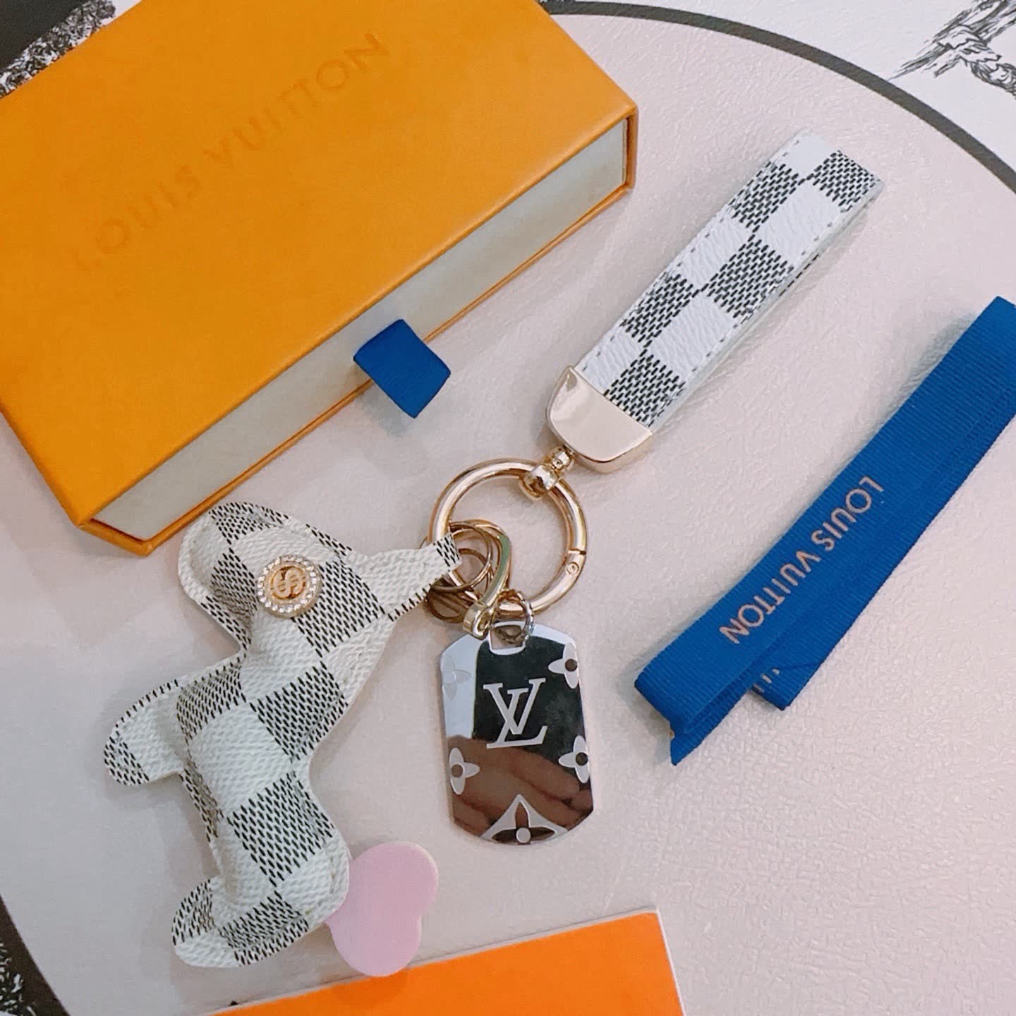 Louis Vuitton Keychain with Monogram Pattern